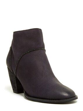 Tesori Nordstrom Kinsley Leather Booties Tassel Zip Heel Boots Black Size 7